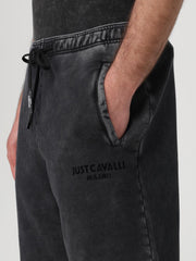 Just Cavalli Mens Cotton Fleece Shoets In Grey