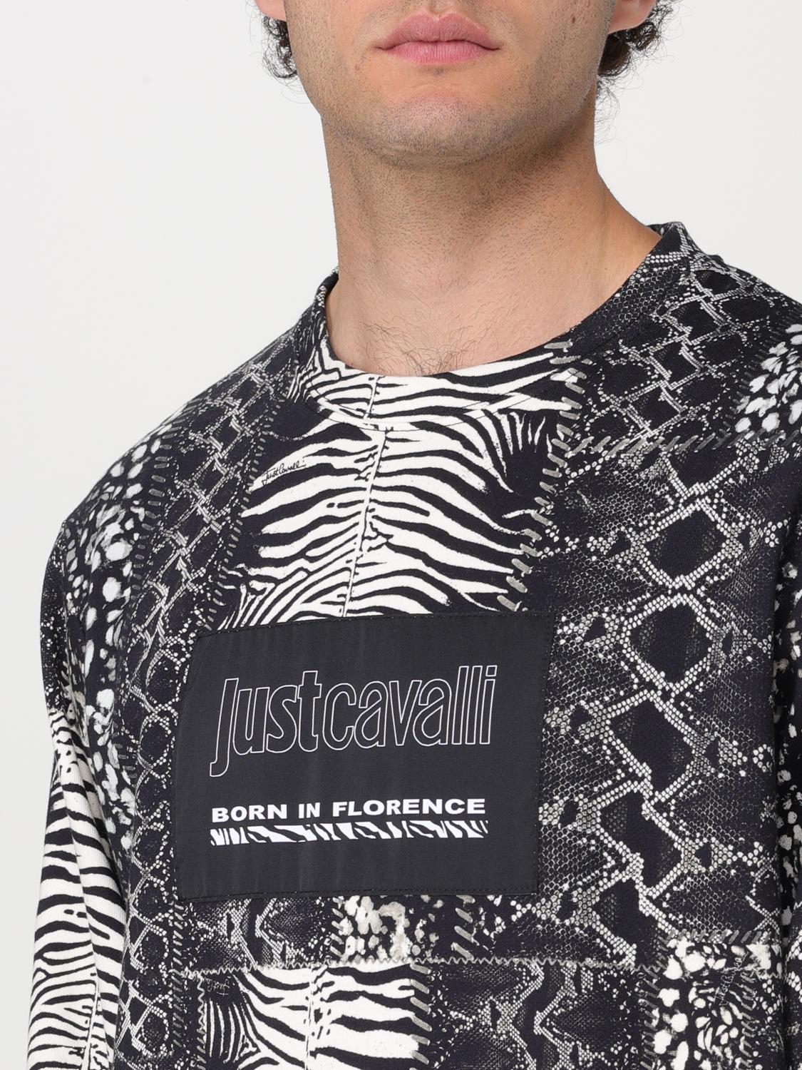 Just Cavalli Mens R Print Sweatshirt In Black & White