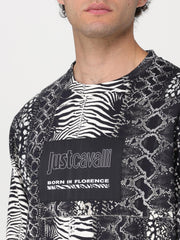 Just Cavalli Mens R Print Sweatshirt In Black & White