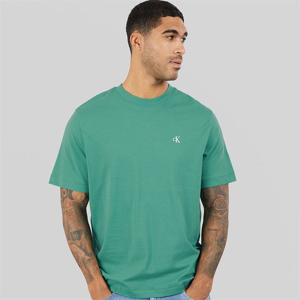 Calvin Klein Mens Easy Monogram T-Shirt In Green