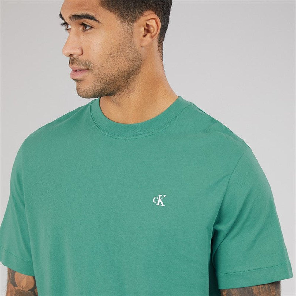 Calvin Klein Mens Easy Monogram T-Shirt In Green