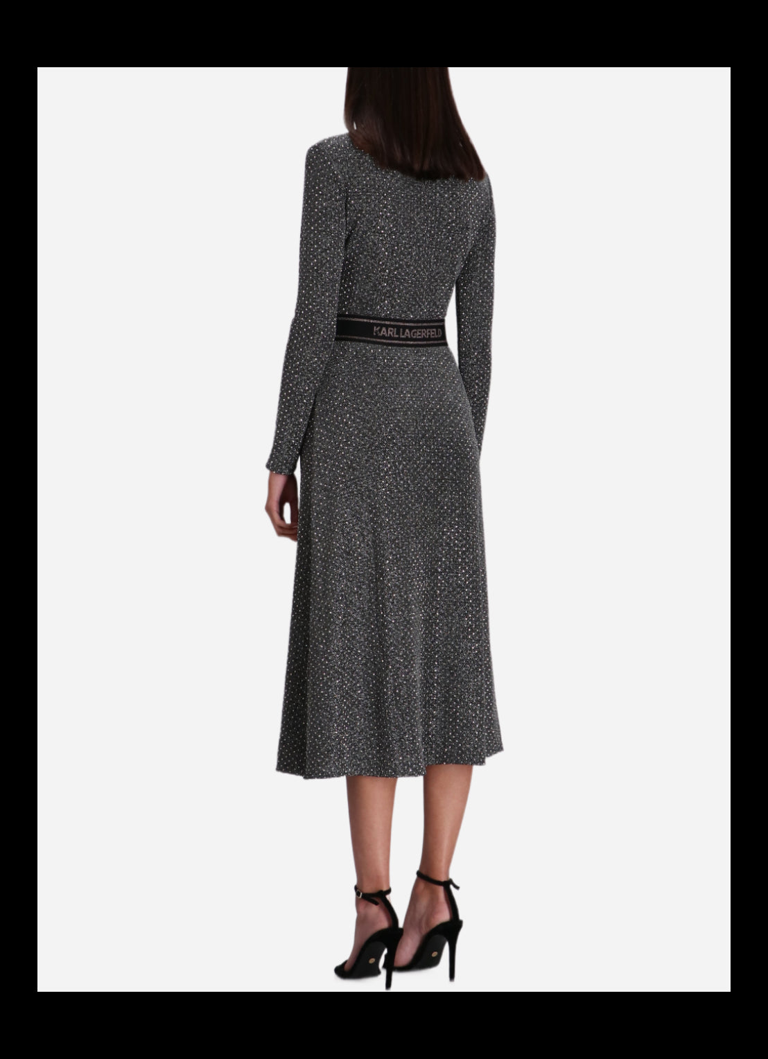 Karl Lagerfeld A1W13030 Jersey Rhinestone Dress Gris Oscuru