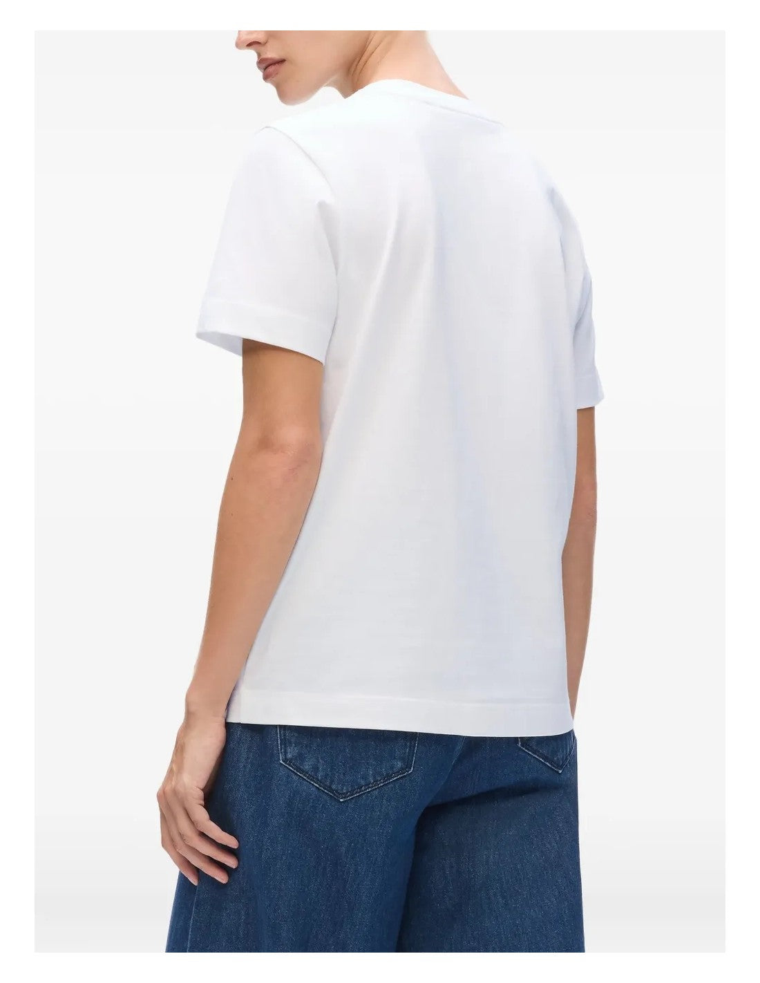 Karl Lagerfield Womens Sequin Signature T-Shirts In White