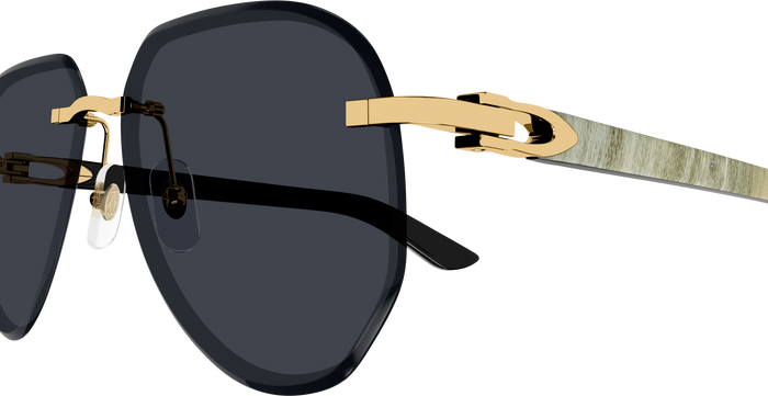 Cartier Aviators Sunglasses In Black & Gold