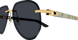 Cartier Aviators Sunglasses In Black & Gold
