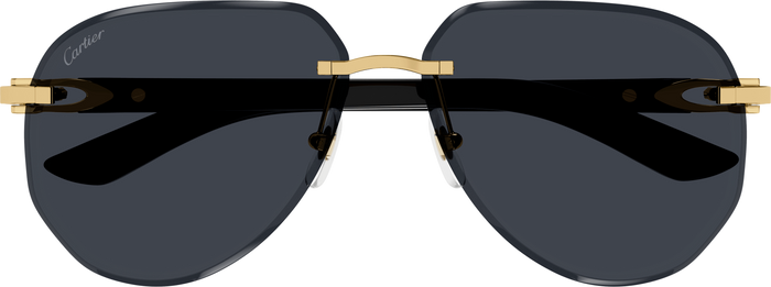 Cartier Aviators Sunglasses In Black & Gold