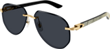 Cartier Aviators Sunglasses In Black & Gold