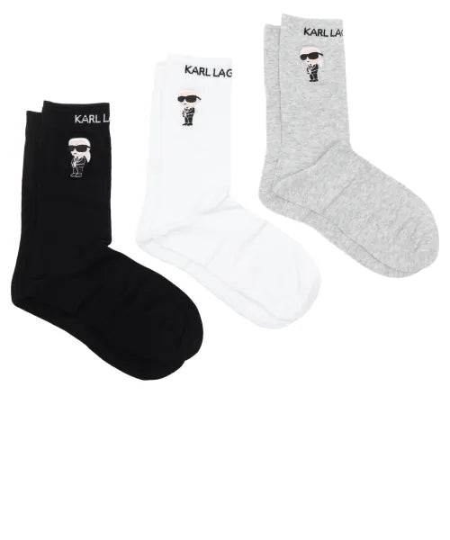 Karl Lagerfeld Unisex 3 Pack Socks Set In Multi