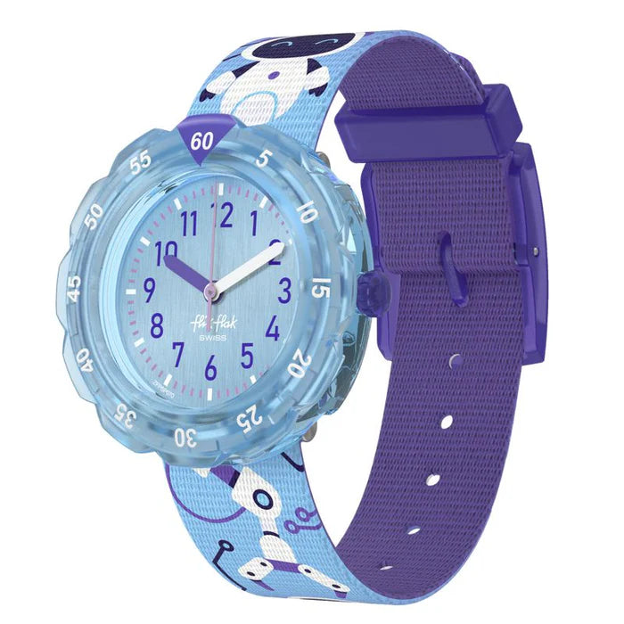 Flik Flak Kiddies Blue Purple ROBOTOLOGY Watch