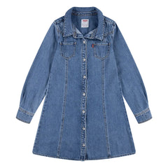 Levis Girls Western Denim Dress In Blue
