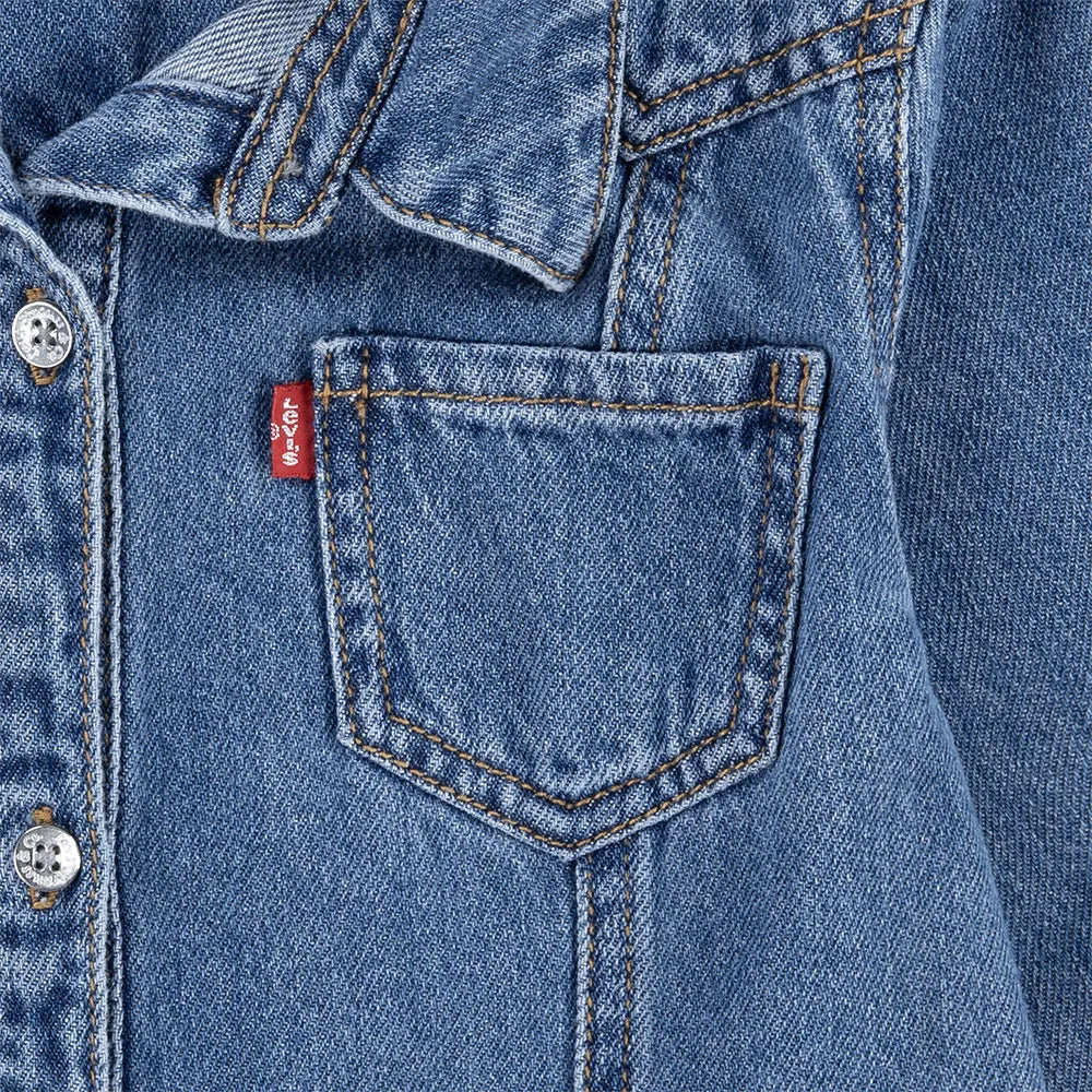 Levis Girls Western Denim Dress In Blue