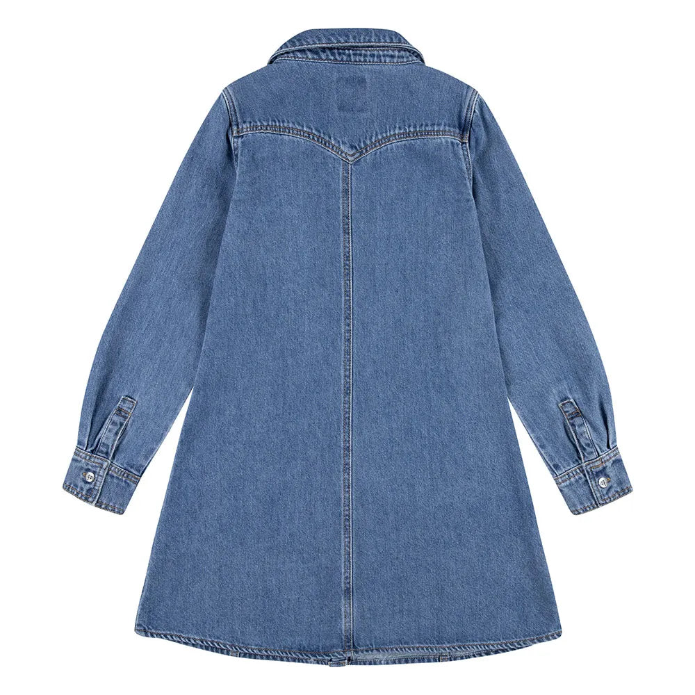 Levis Girls Western Denim Dress In Blue