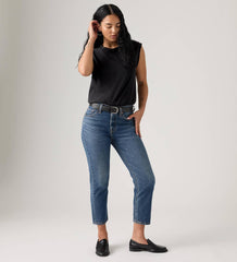 Levis Womens Crop Lightweight Jeans In Blue