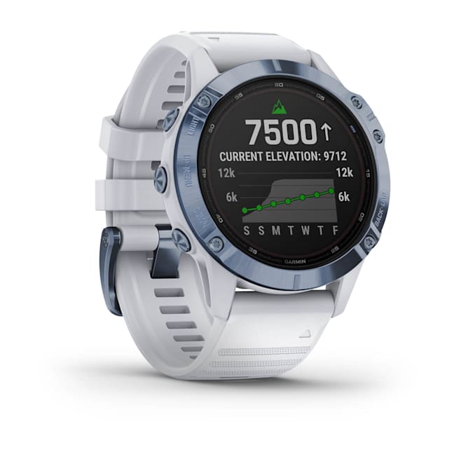 Garmin Fenix 6 Pro Solar Mineral Blue White Straps
