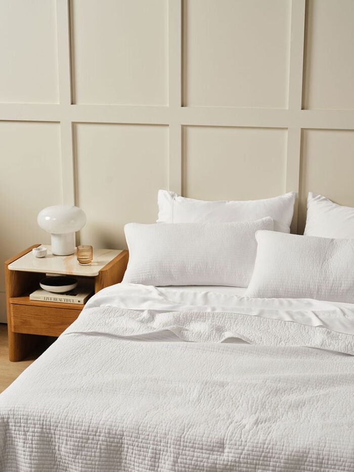Linen House Marceau Coverlet Set In White