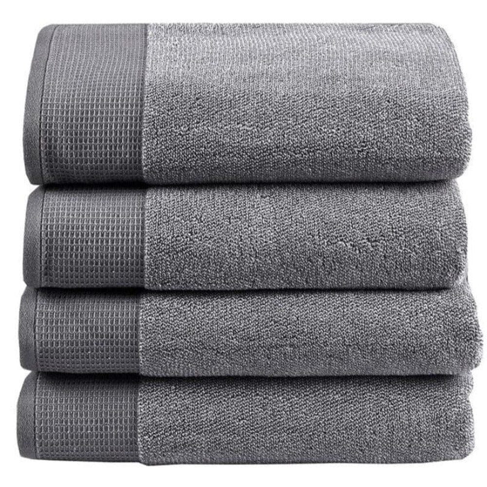 Linen House Plush Hand Towel In Grey Marle