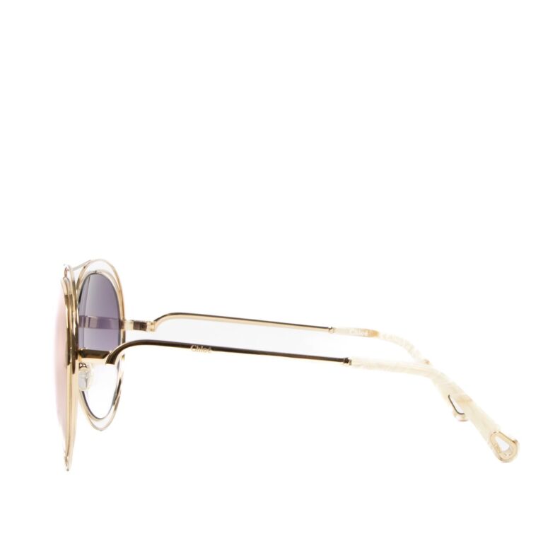Chloe Womens Aviator Sunglasses In Gold