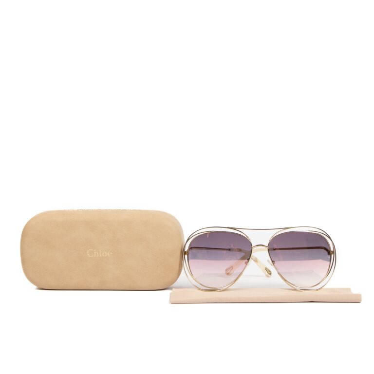 Chloe Womens Aviator Sunglasses In Gold