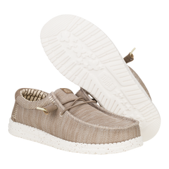 Hey Dude Mens Wallys Stretch Mesh Shoes In Tan