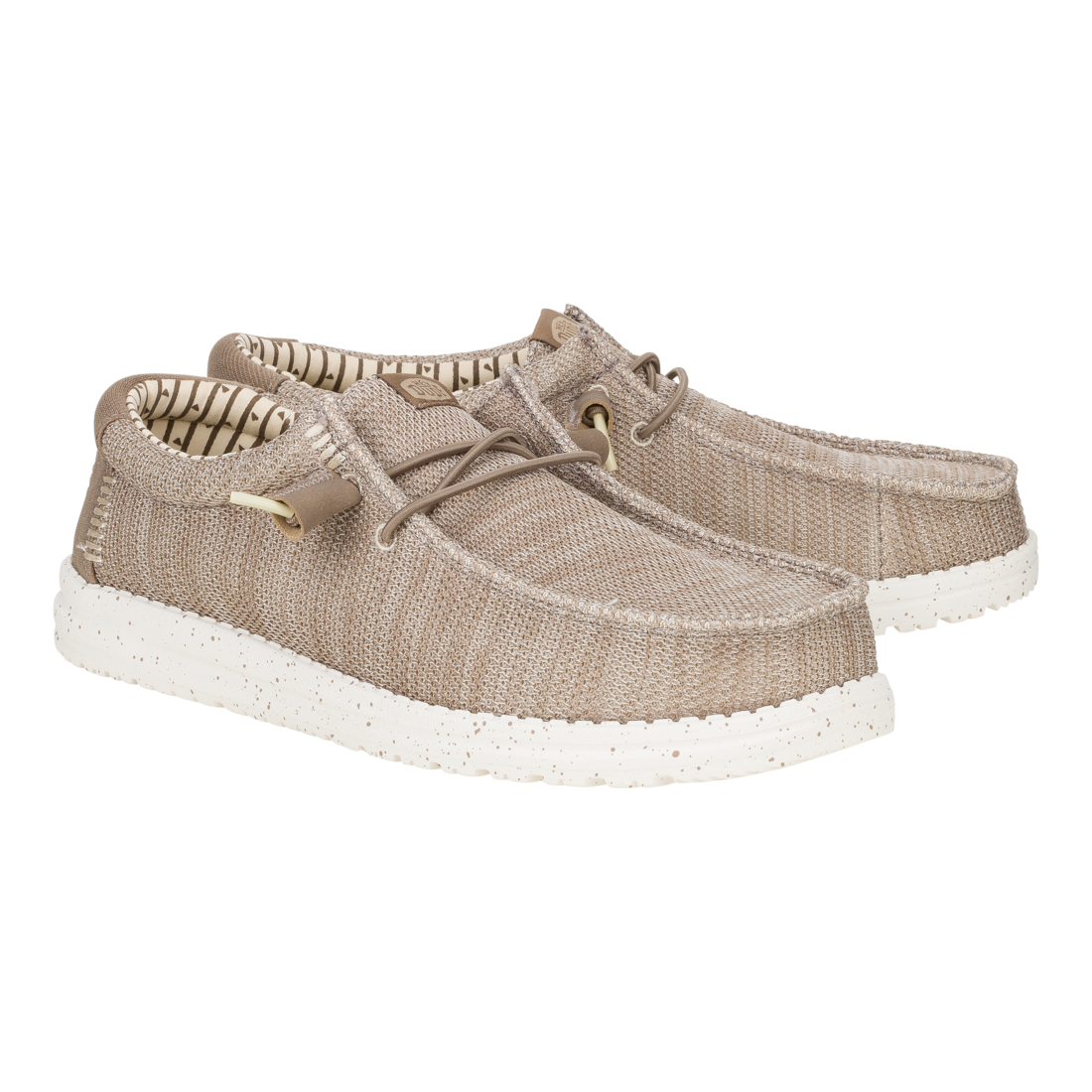 Hey Dude Mens Wallys Stretch Mesh Shoes In Tan