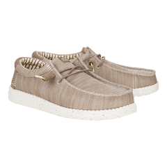 Hey Dude Mens Wallys Stretch Mesh Shoes In Tan