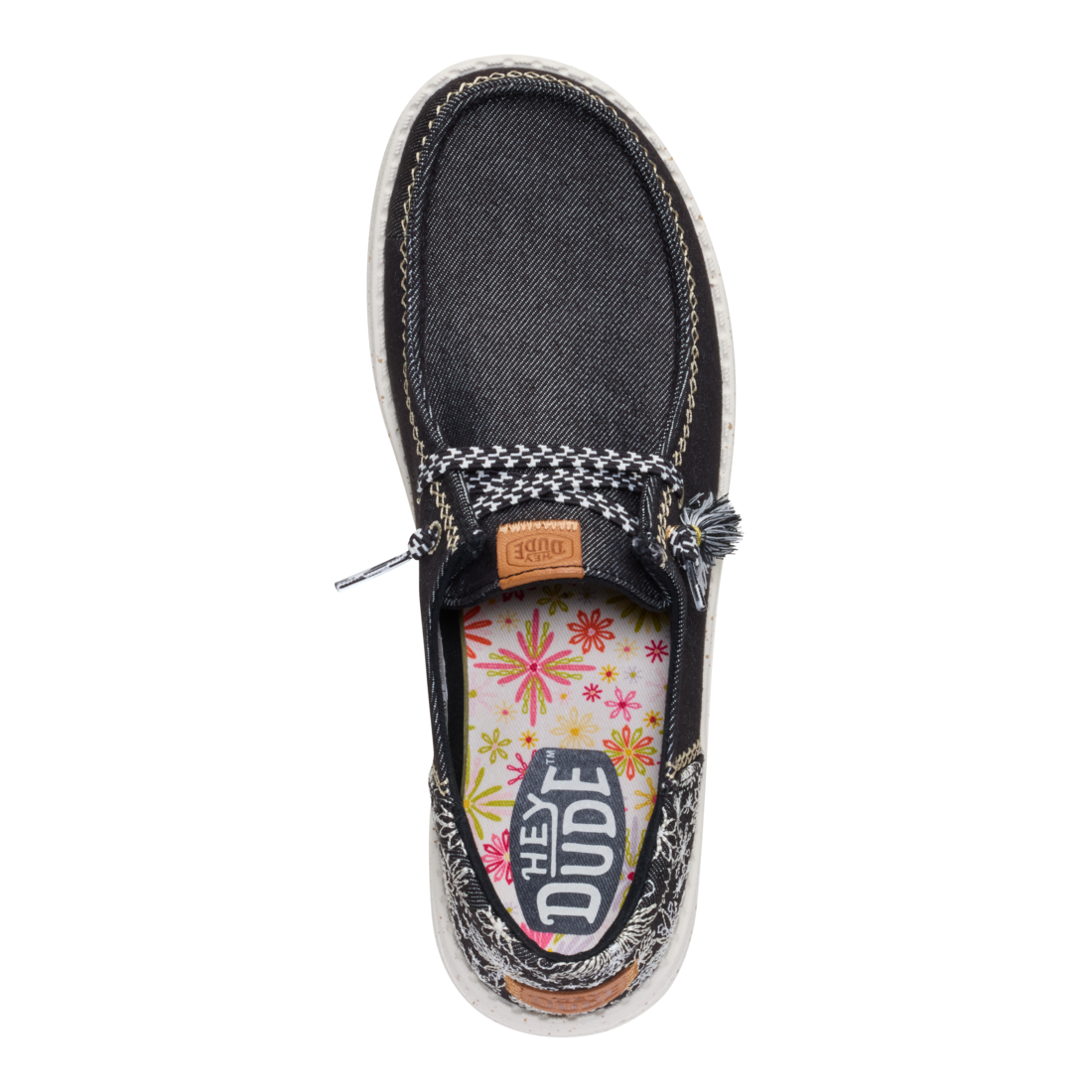 Hey Dude Womens Wendy Funk Floral Shoes In Black