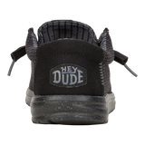 Hey Dude Mens Wally Black Stretch Mesh Shoes