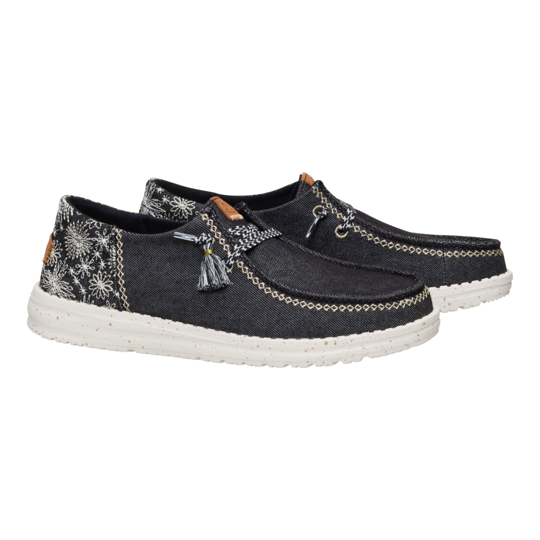 Hey Dude Womens Wendy Funk Floral Shoes In Black