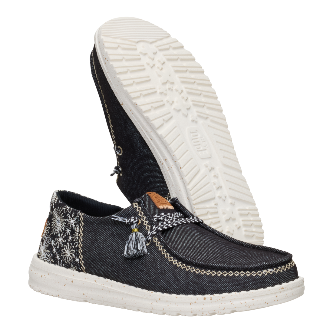 Hey Dude Womens Wendy Funk Floral Shoes In Black