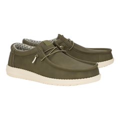 Hush Puppies Mens Olive Arlo Cow Nubuck Shoe
