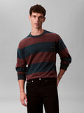 Calvin Klein Mens Sueded Stripe Pocket Long Sleeve T-Shirt In Multi