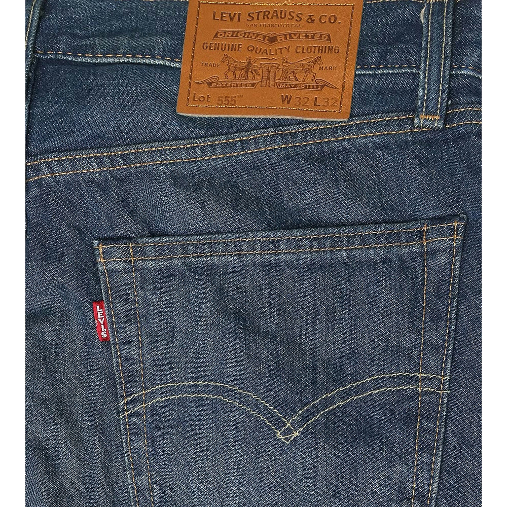 Levis Mens 555 Relaxed Straight Fit Jeans Advice To You In Dark Blue