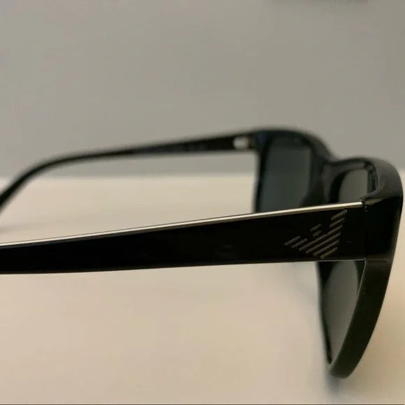 Emporio Armani Square Frame Unisex Sunglasses In Black & White