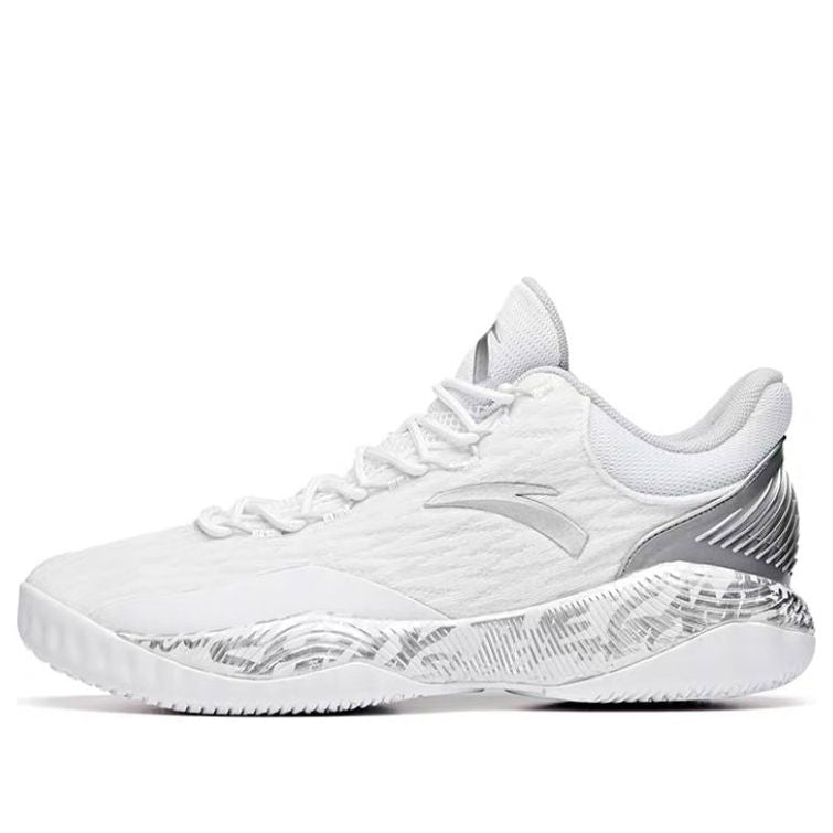 Anta Mens Basketball Shoes In White & Silver