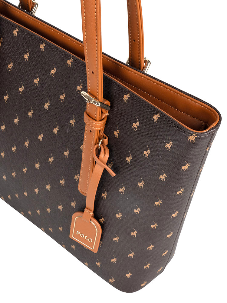 Polo Iconic Medium Tote New Smaller Brown - One Size