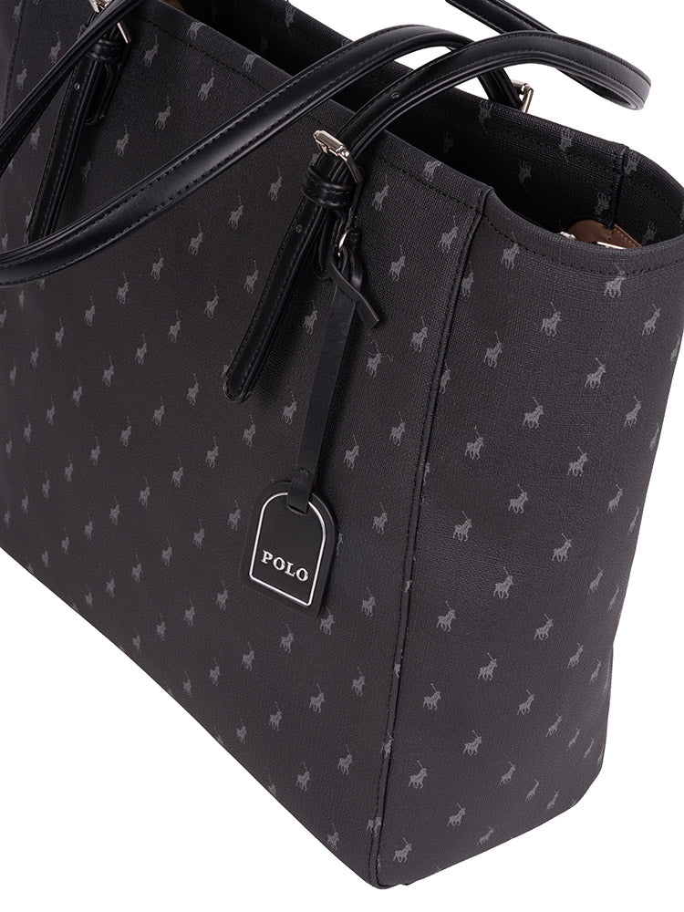 Polo Womens Medium Tote Bag In Black