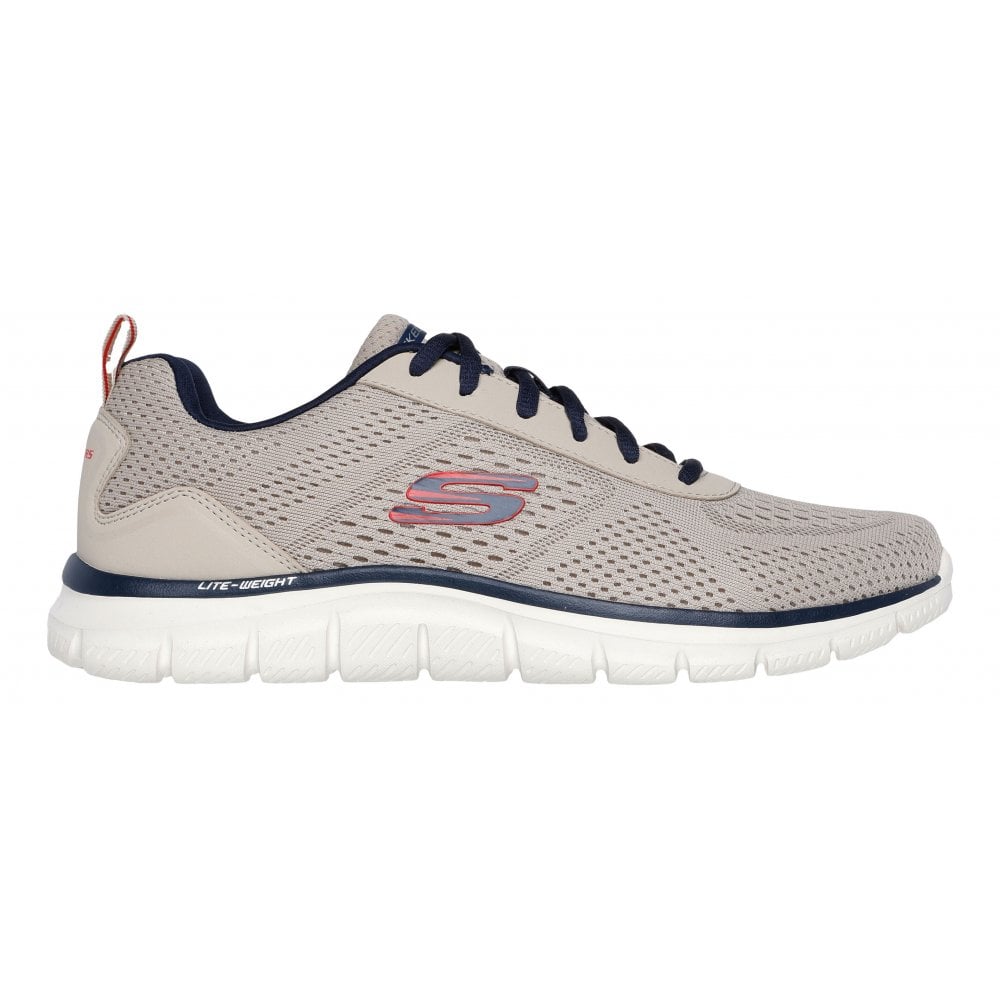 Skechers Mens Track Shoes In Taupe and Navy