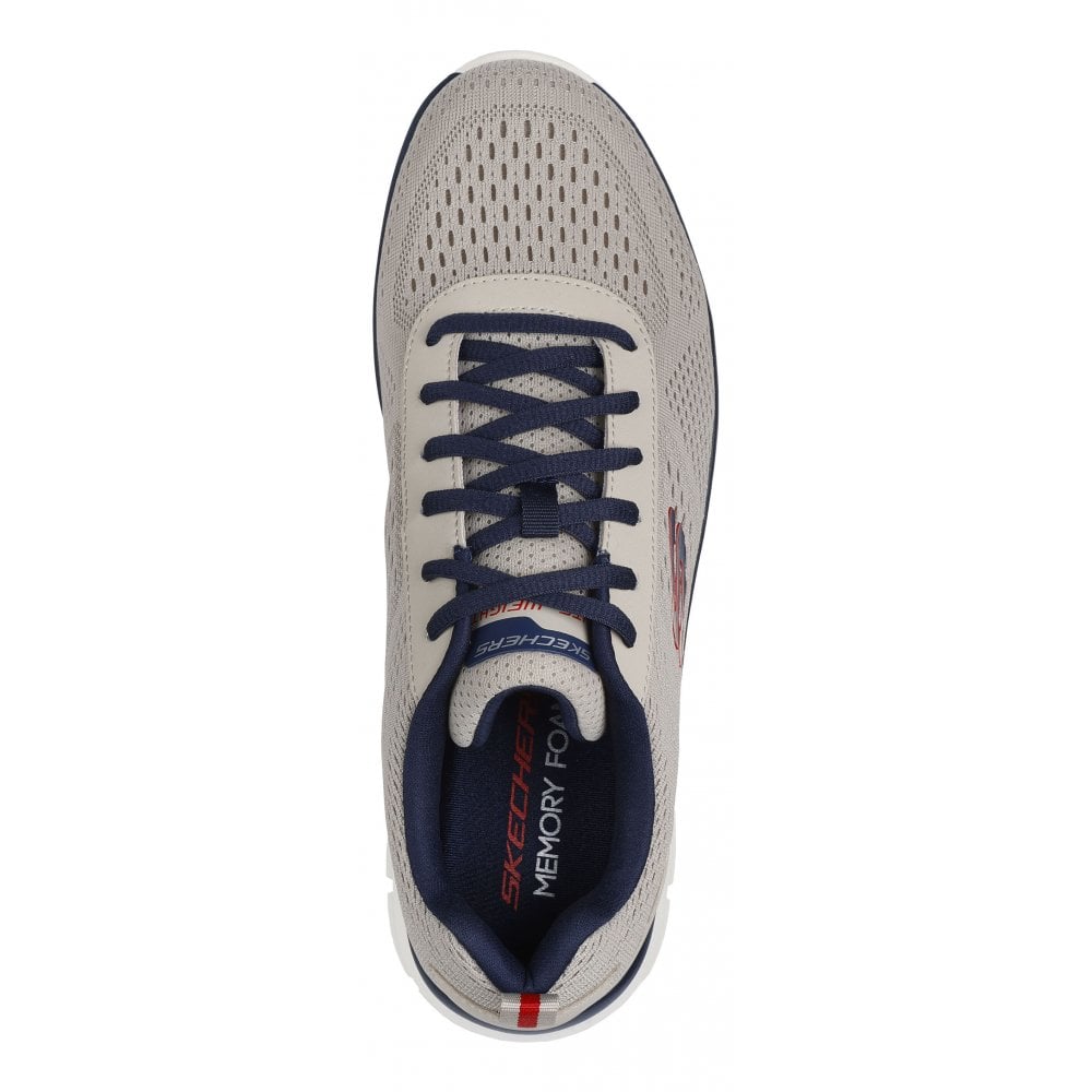 Skechers Mens Track Shoes In Taupe and Navy