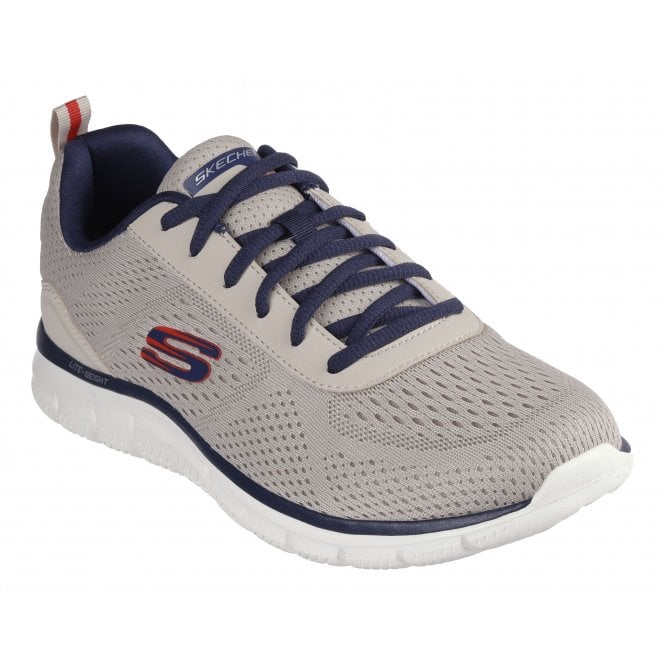 Skechers Mens Track Shoes In Taupe and Navy
