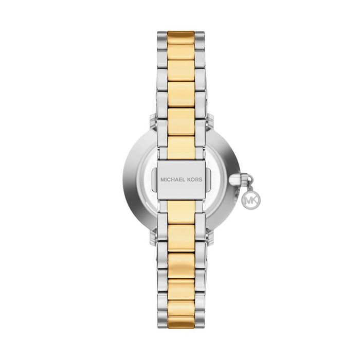 Micheal Kors Womens Two Tone Stainless Steel Pyper Watch In Sliver/Gold/Silver Dial