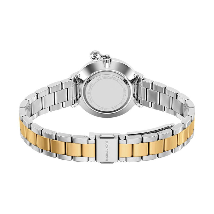 Micheal Kors Womens Two Tone Stainless Steel Pyper Watch In Sliver/Gold/Silver Dial