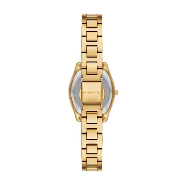 Micheal Kors Womens Chelsea 3 Hand Watch In Gold/Beige Diamond Dial