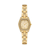 Micheal Kors Womens Chelsea 3 Hand Watch In Gold/Beige Diamond Dial