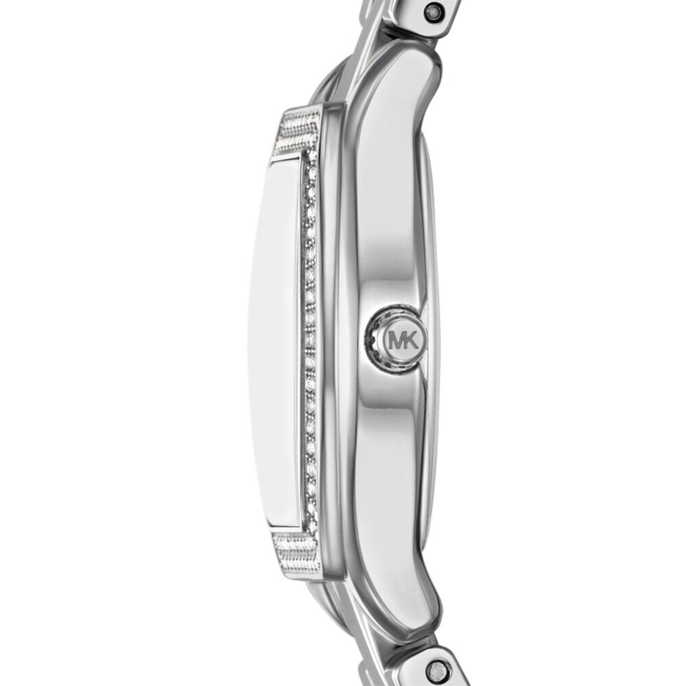 Micheal Kors Womens Chelsea 3 Hand Stainless Steel Watch In Silver/Blue Dial