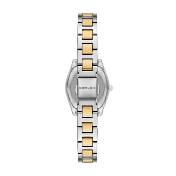 Micheal Kors Womens Chelsea 3 Hand Two Tone Watch In Silver/Gold/White Dial