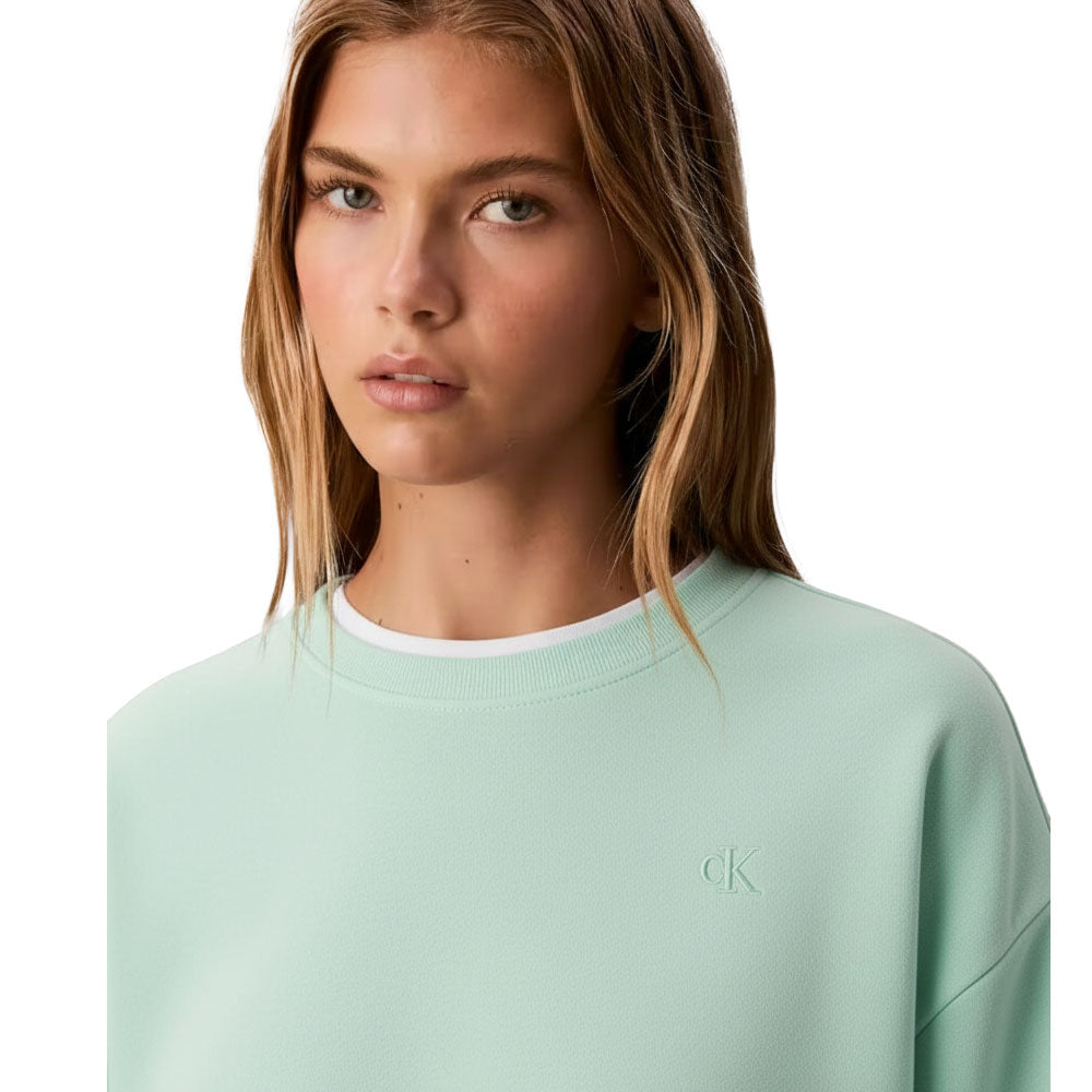 Calvin Klein Womens Archive Logo French Terry Sweatshirt In Mint