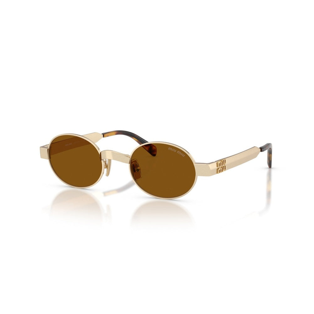 Miu Miu Womens Oval Sunglasses In Gold