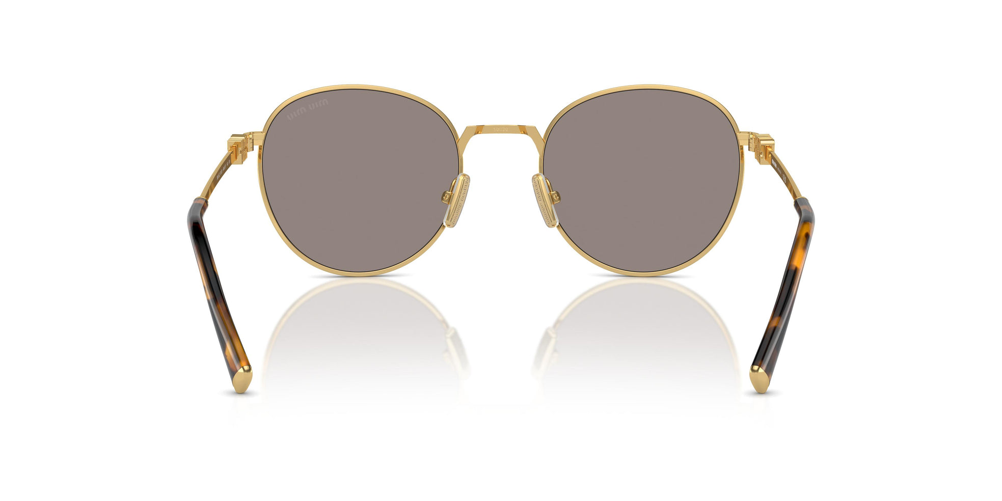 Miu Miu Grey Lens Sunglasses For Women In Gold
