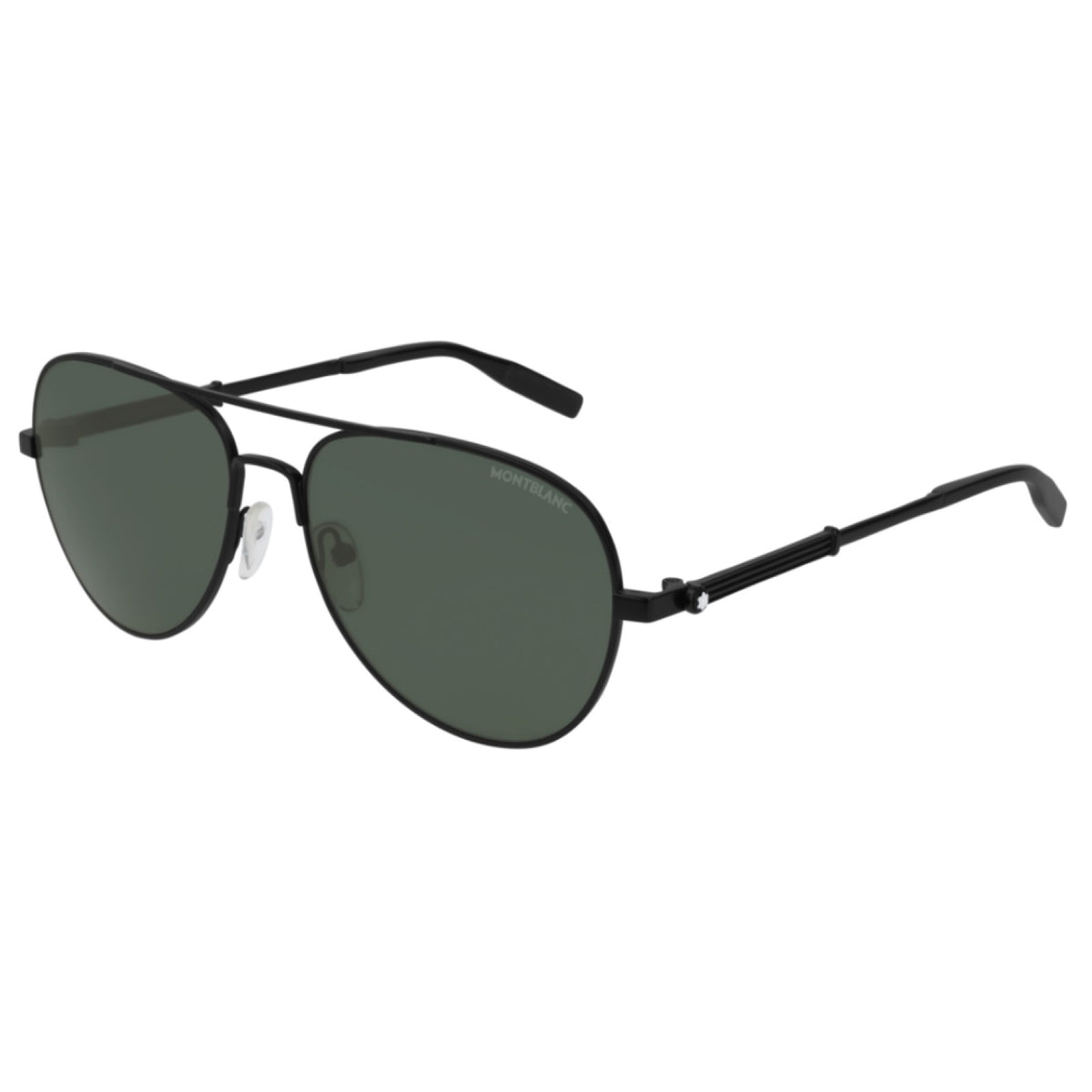 Mont Blanc Mens Black Lens Pilot Sunglasses In Black
