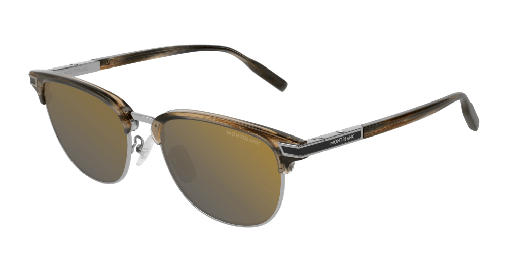 Montblanc Sunglass Man Grey Silver Gold MB0040S-008